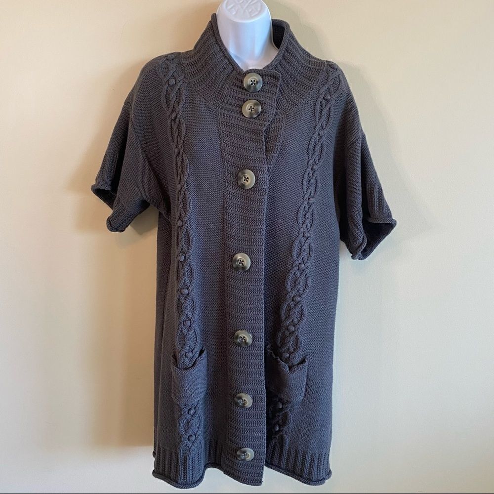 Route 66 Womens Gray Chunky Knit Sweater